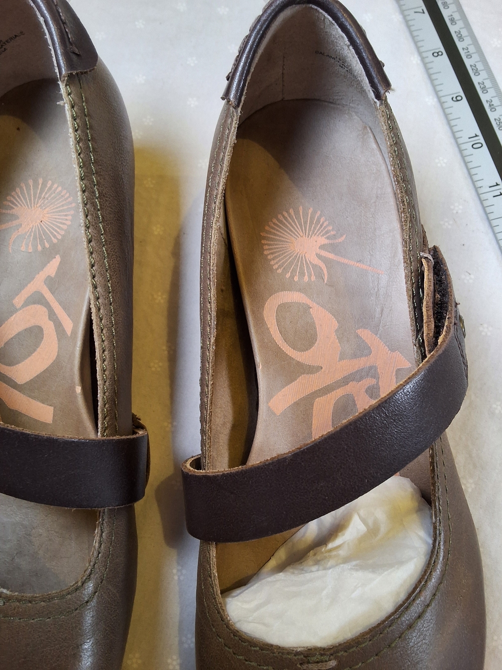 OTBT Brown Leather Mary Jane Mules with Strap
